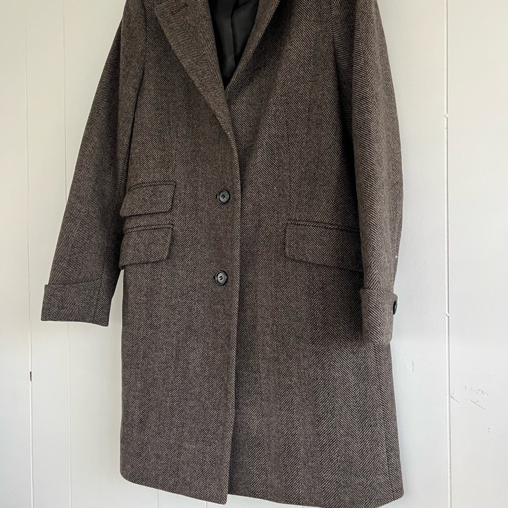 Lauren Ralph Lauren Women’s Wool Blend Herringbone Tweed Walker Coat Size 4 - Picture 14 of 16